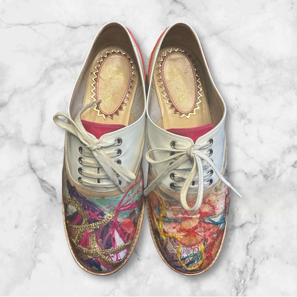Christian Louboutin Red Bottoms Havana Woman Trash Oxford Size 37.5